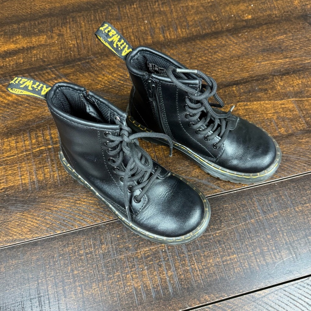 Dr. Martens Zavala J Combat Boot Black 11 Kids Side Zip Classic Streetwear